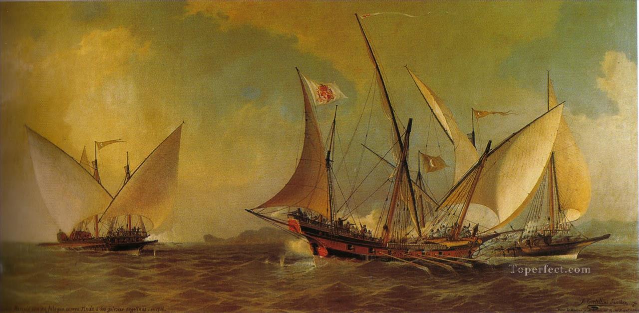 アントニオ バルセロ 1738 年の海戦油絵
